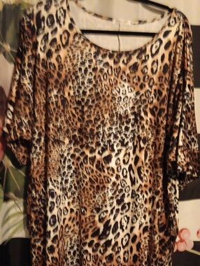 Leopard Print Maxi Dress in Brown and Black